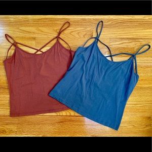 Strappy Blue & Pink Crop Tanks